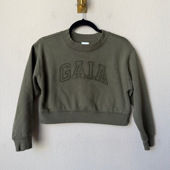 Cult Gaia x GAP Other - Cult Gaia x GAP Kids Olive Embroidered Logo Crewneck Sweatshirt Size L